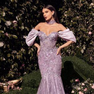 NEW LONG FORMAL SLEEVELESS MERMAID SATIN DRESS EMBROIDERED W/ SEQUINS CD A1354